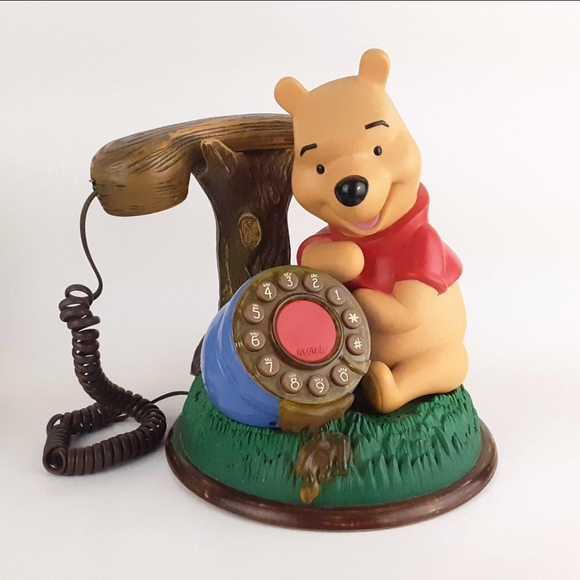 Vintage Telemania Winnie The Pooh Desk Telephone Disney - Picture 1 of 6